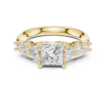 Tessa Asscher Cut Three Stone Lab Grown Diamond Ring