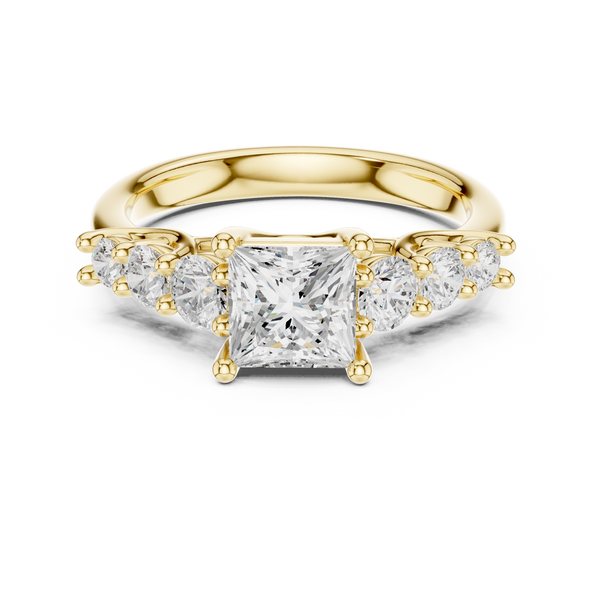 Tessa Asscher Cut Three Stone Lab Grown Diamond Ring