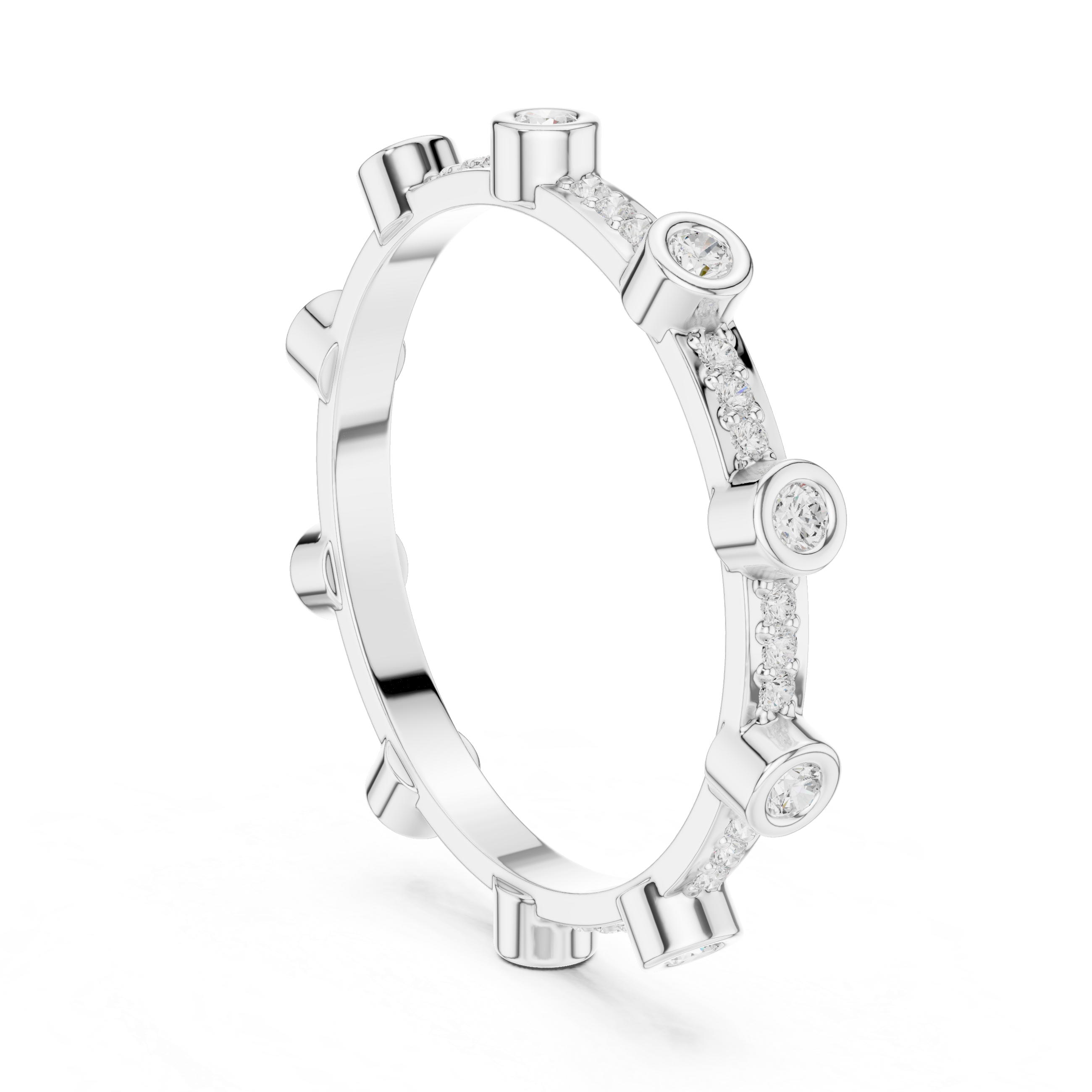Vivienne French V Pave Lab Grown Diamond Ring