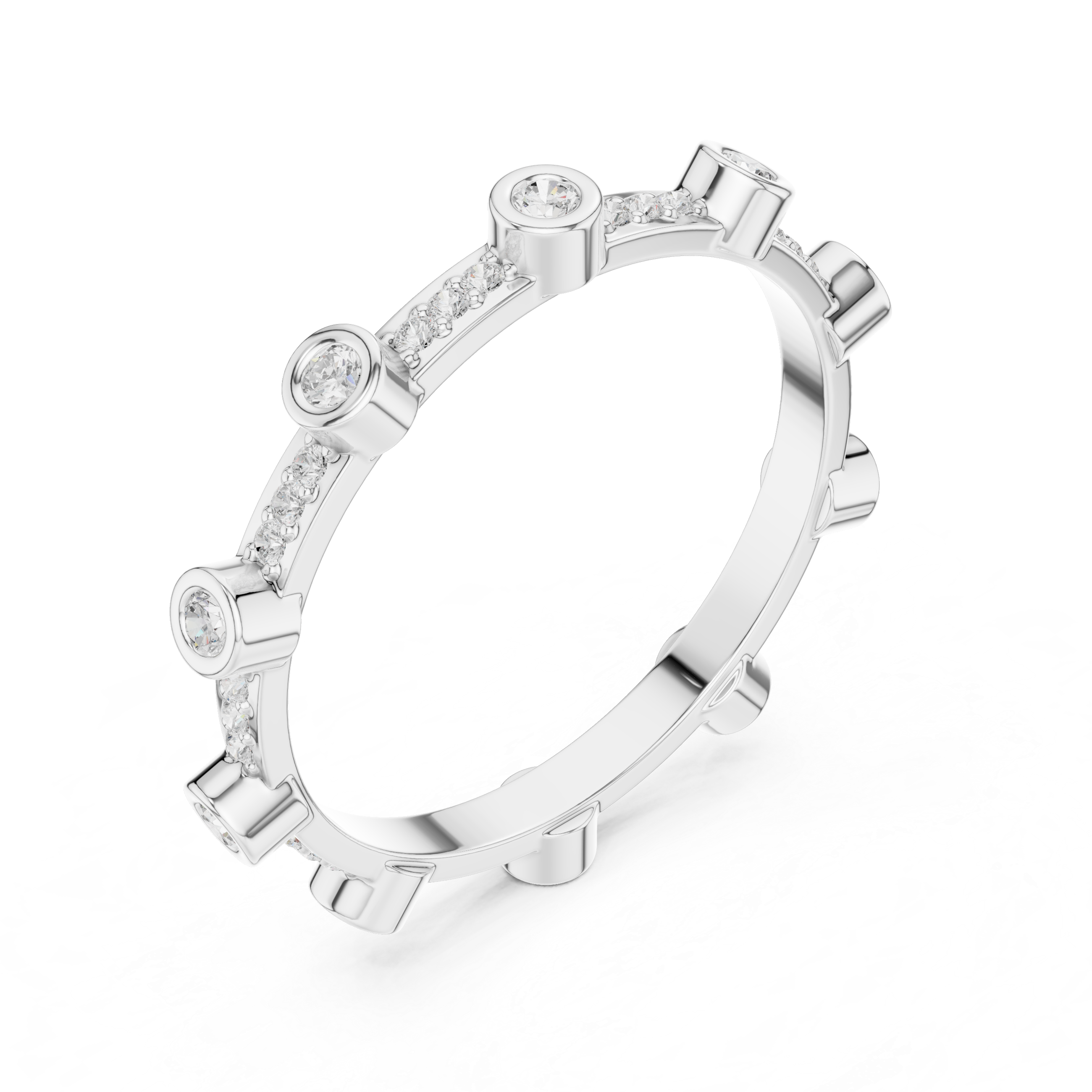 Vivienne French V Pave Lab Grown Diamond Ring