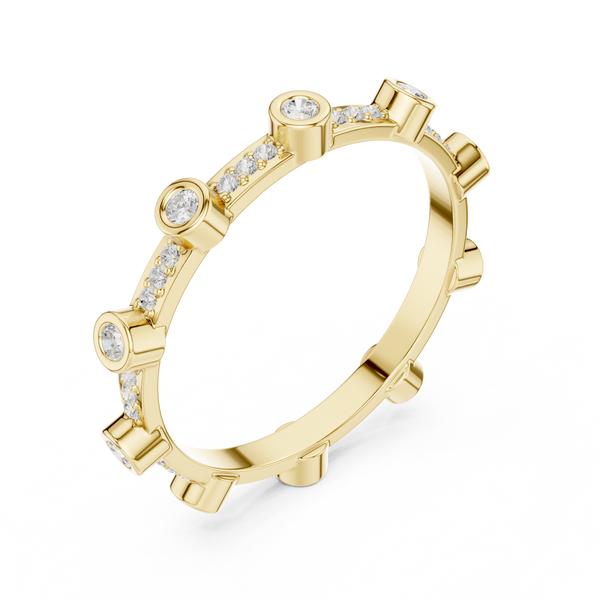Vivienne French V Pave Lab Grown Diamond Ring