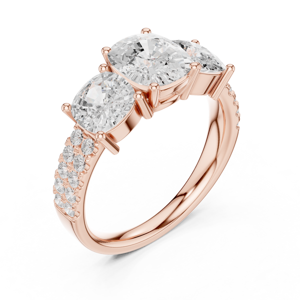 Ember Radiant Cut Three Stone Lab Grown Diamond Ring