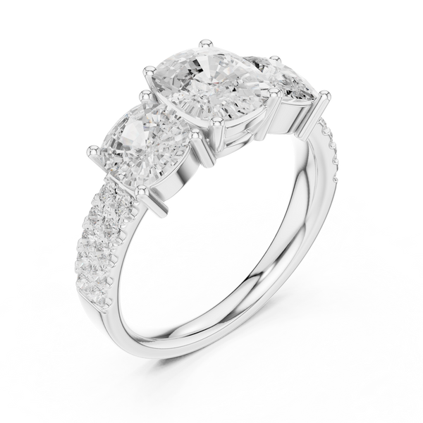 Ember Radiant Cut Three Stone Lab Grown Diamond Ring