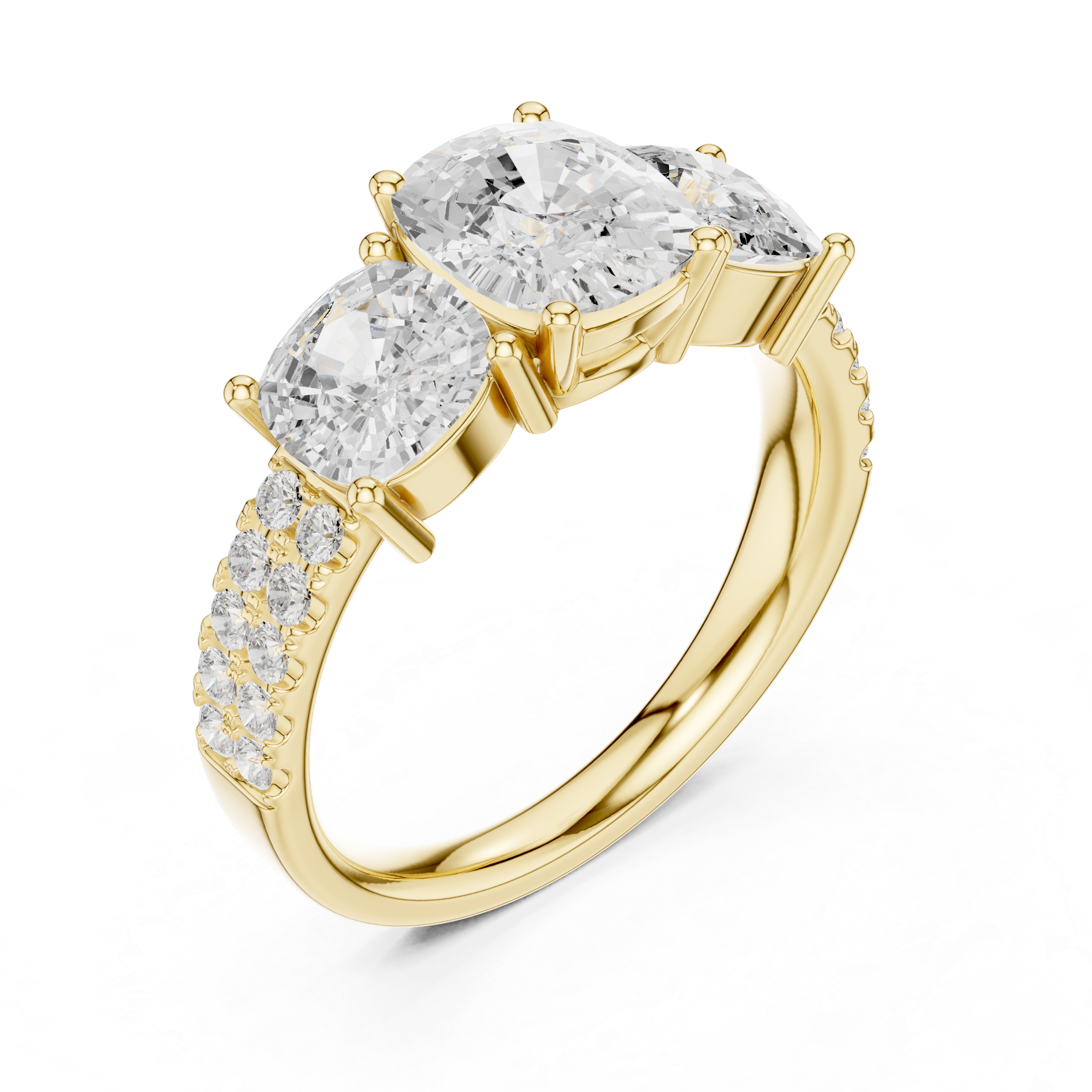 Ember Radiant Cut Three Stone Lab Grown Diamond Ring