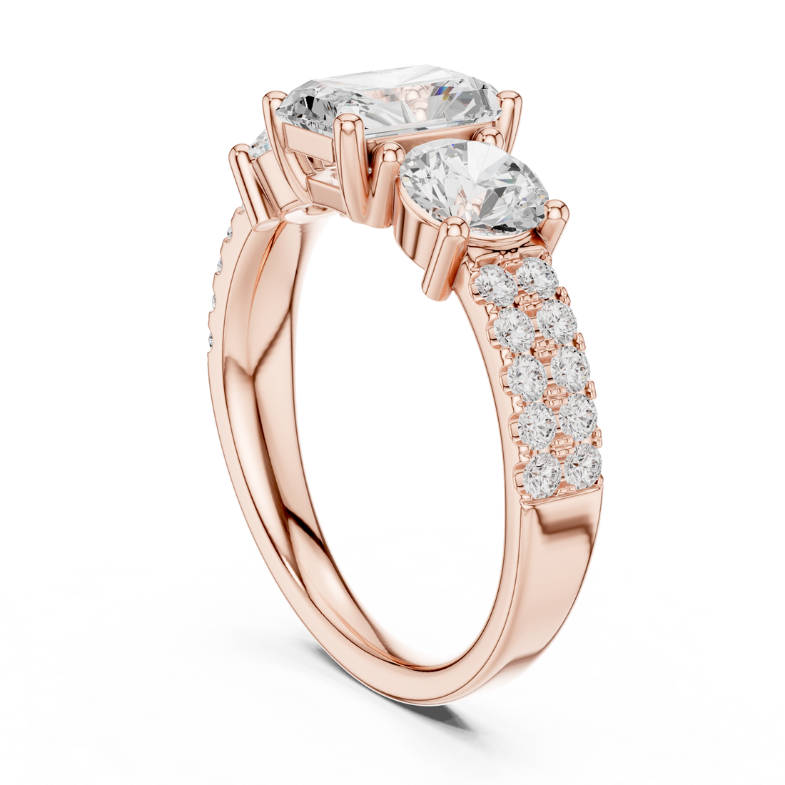 Isolde Cushion Cut Split Lab Grown Diamond Ring