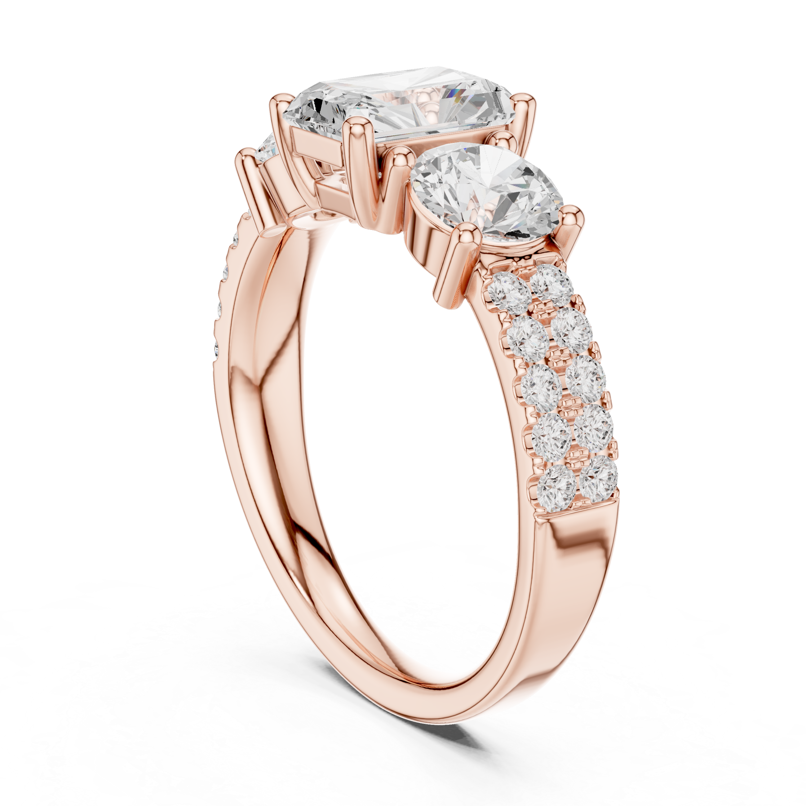 Isolde Cushion Cut Split Lab Grown Diamond Ring