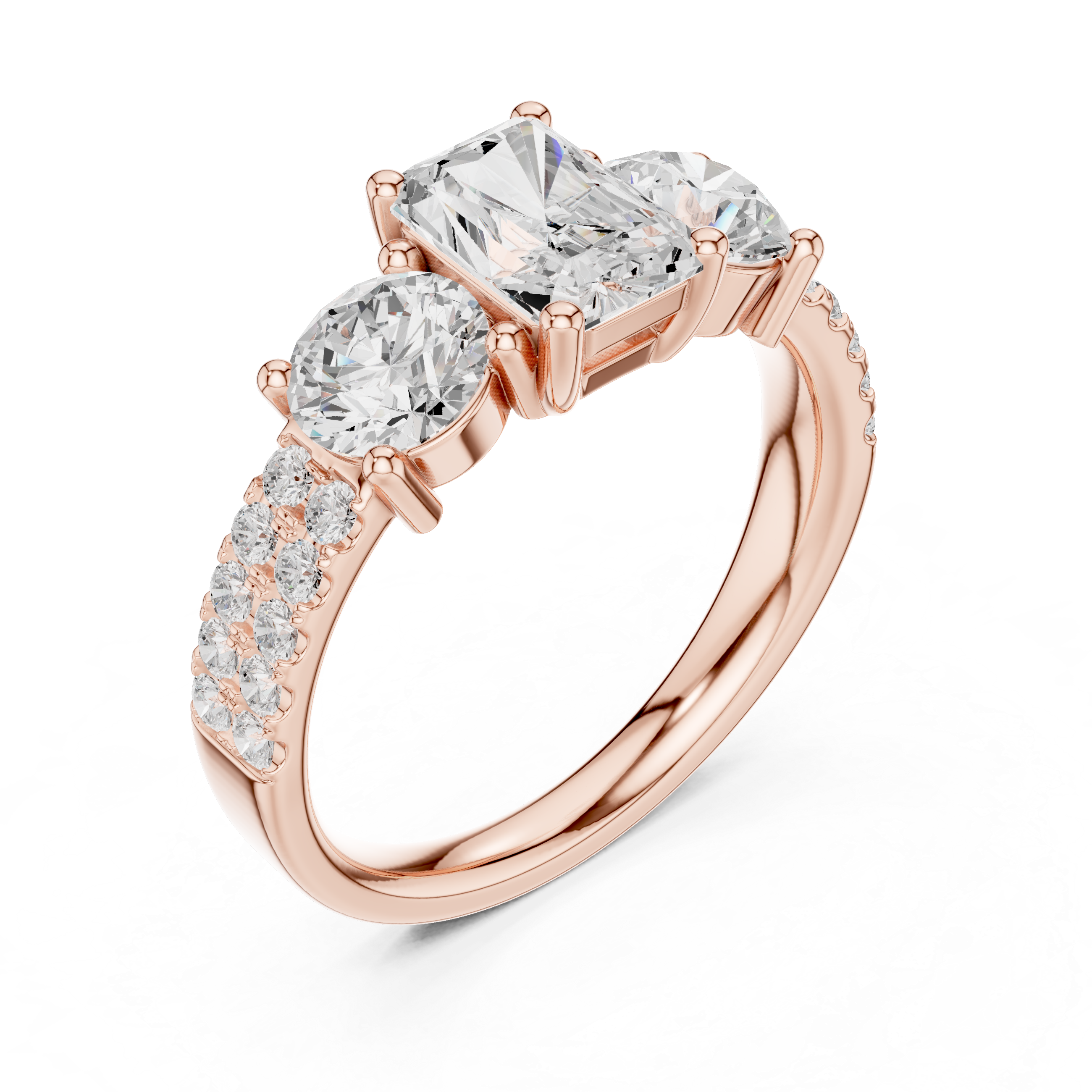 Isolde Cushion Cut Split Lab Grown Diamond Ring