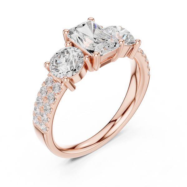 Isolde Cushion Cut Split Lab Grown Diamond Ring