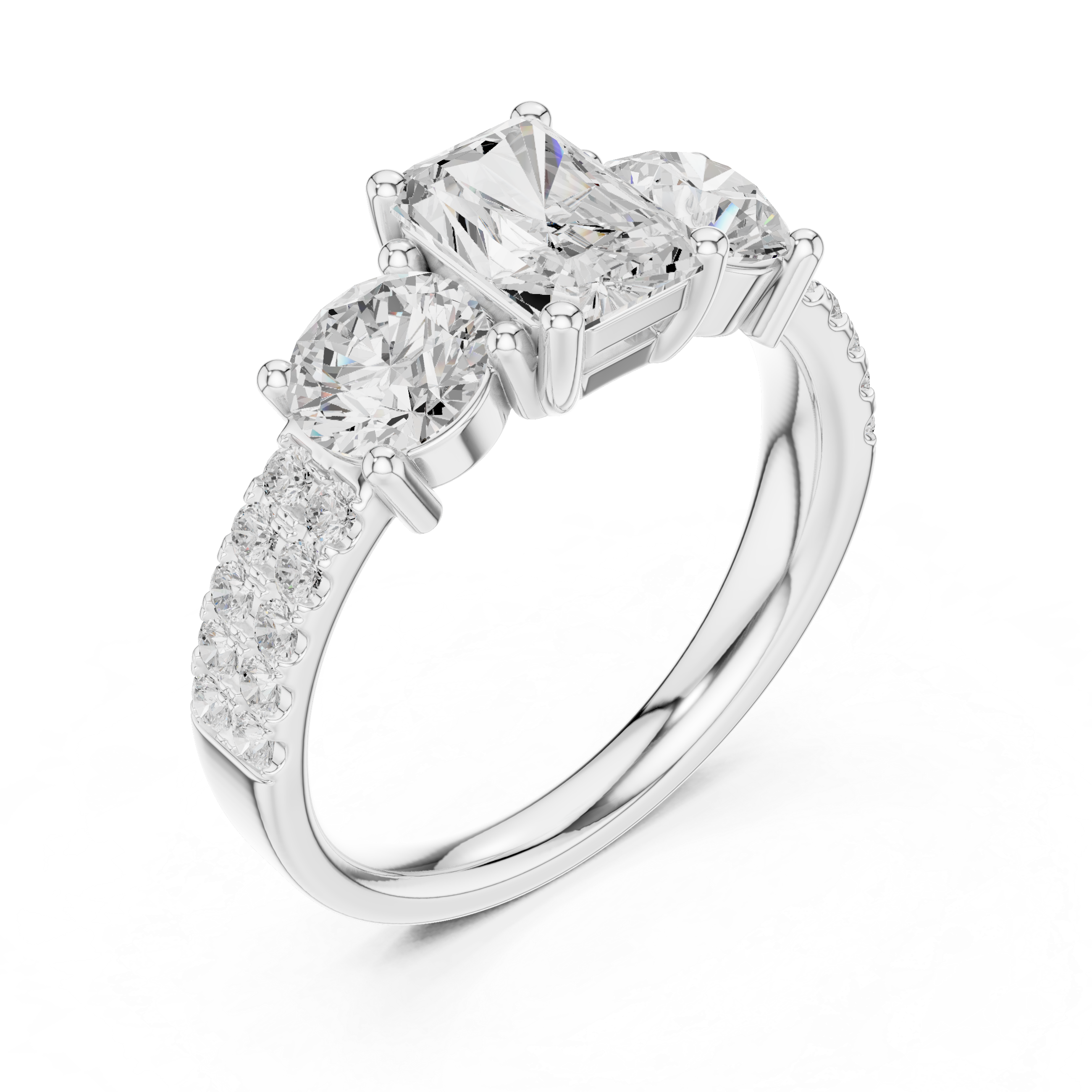 Isolde Cushion Cut Split Lab Grown Diamond Ring