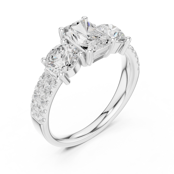 Isolde Cushion Cut Split Lab Grown Diamond Ring