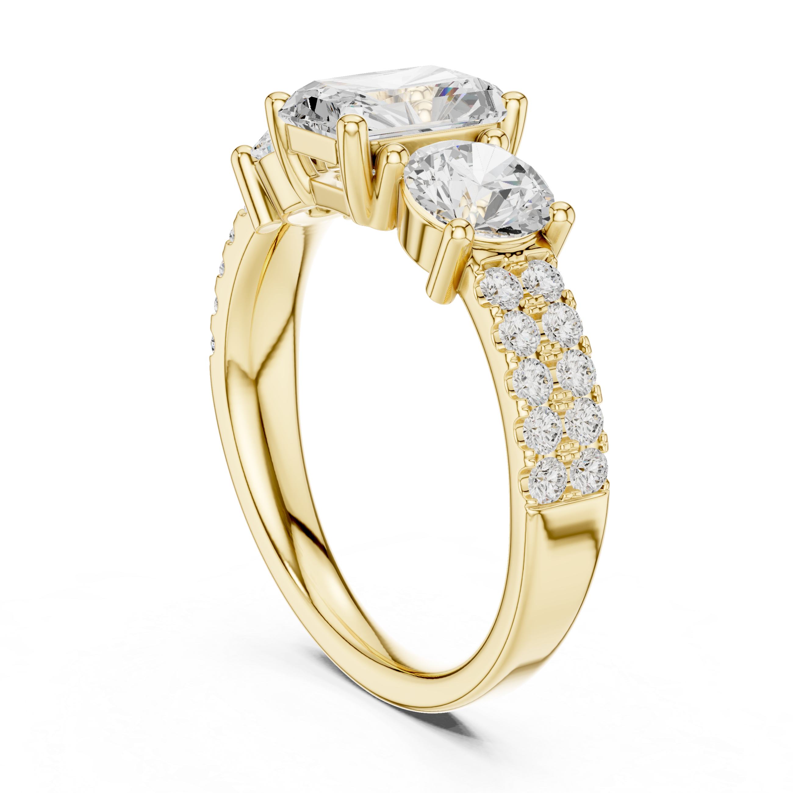 Isolde Cushion Cut Split Lab Grown Diamond Ring