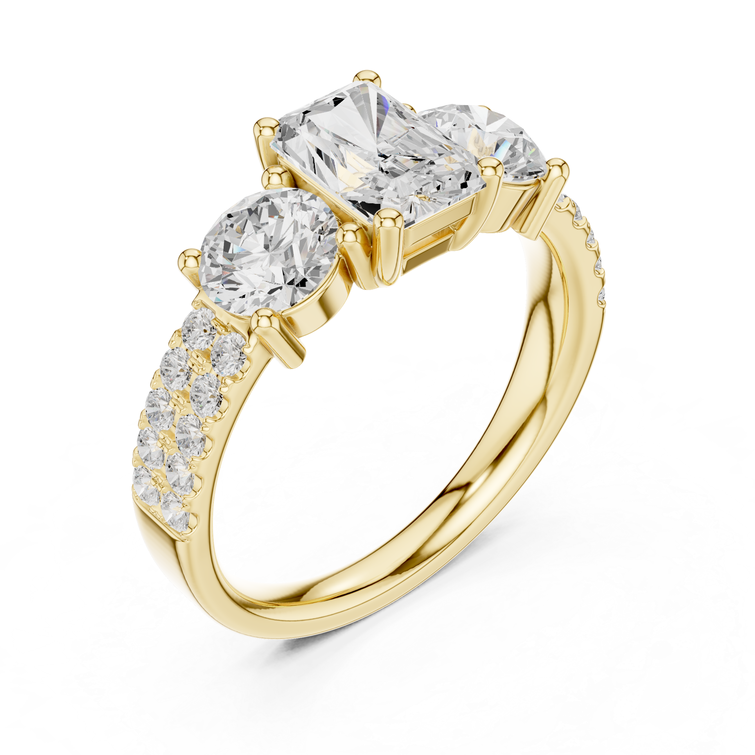 Isolde Cushion Cut Split Lab Grown Diamond Ring