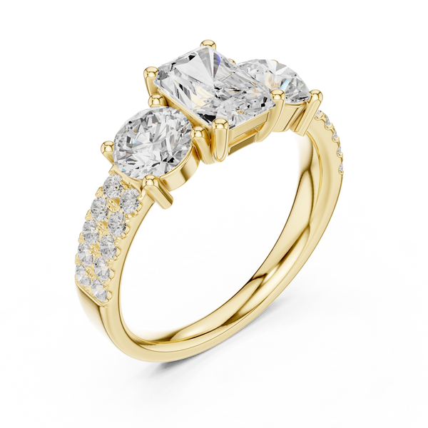 Isolde Cushion Cut Split Lab Grown Diamond Ring