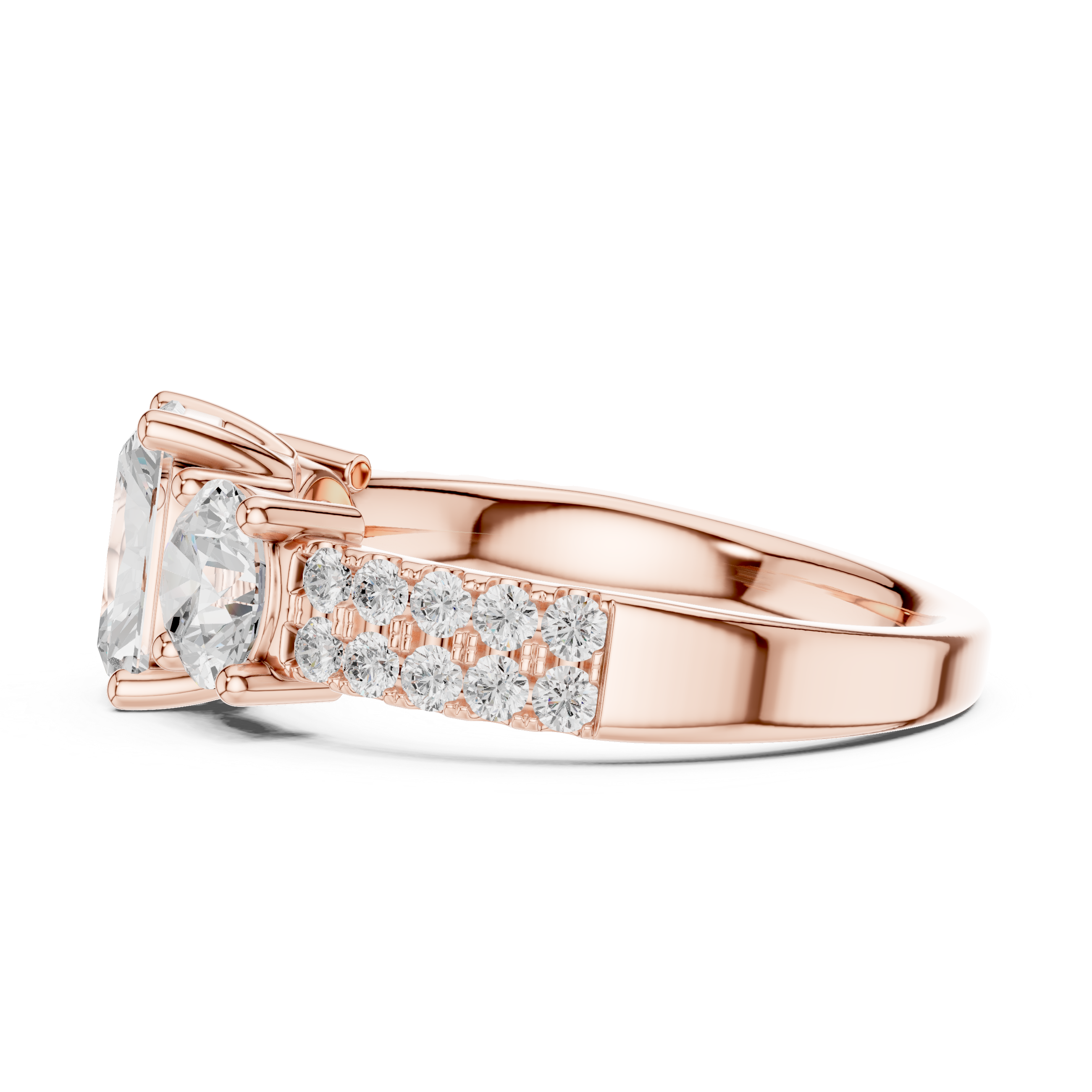 Isolde Cushion Cut Split Lab Grown Diamond Ring