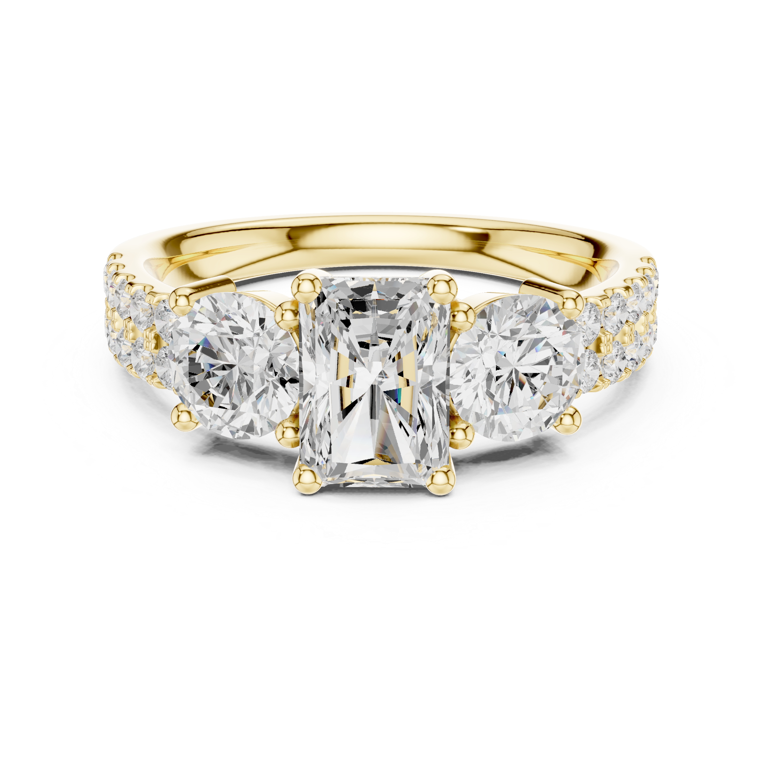 Isolde Cushion Cut Split Lab Grown Diamond Ring