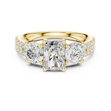 Isolde Cushion Cut Split Lab Grown Diamond Ring