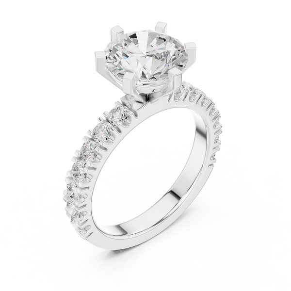 Elaria Pear Shape Chevron Lab Grown Diamond Ring