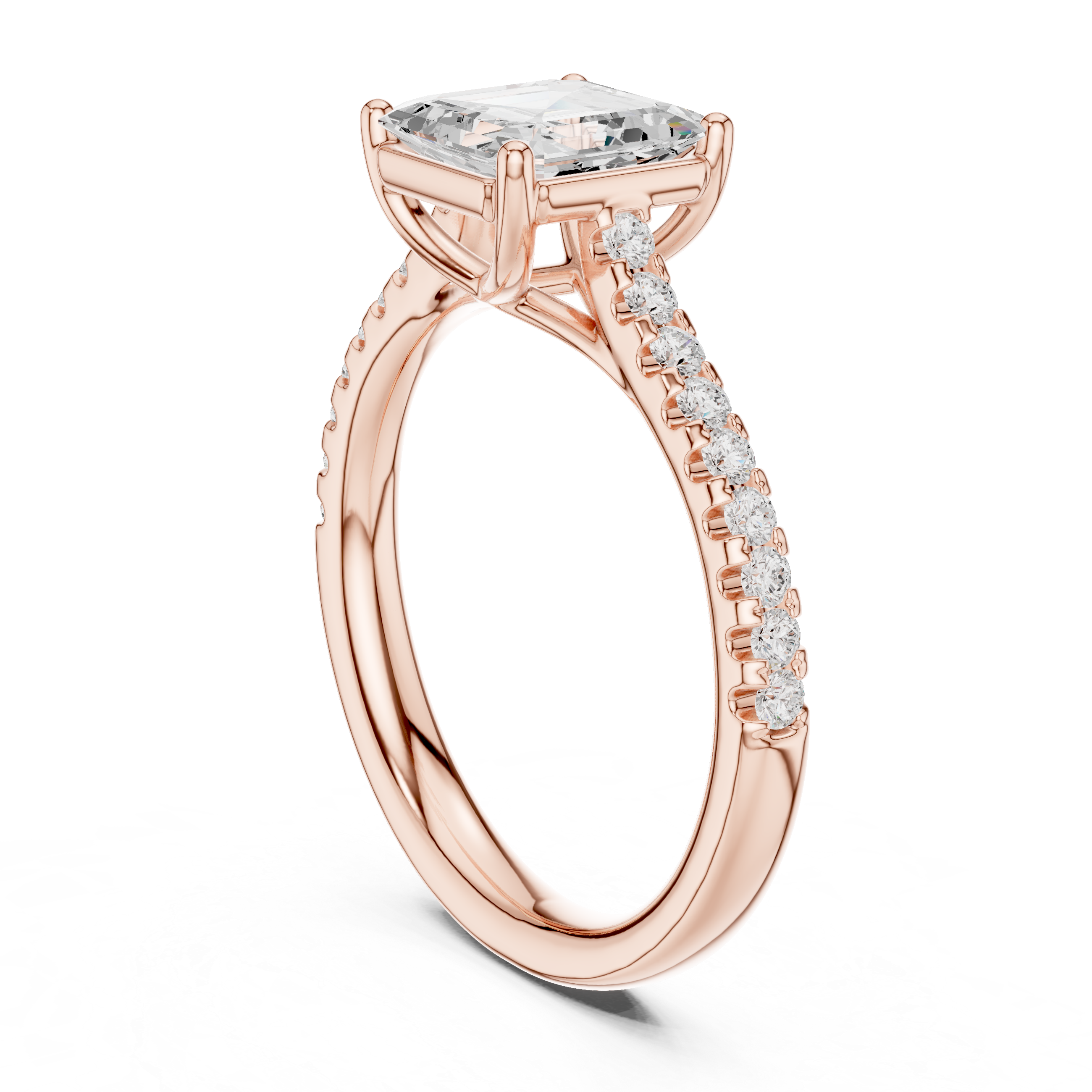 Rania Asscher Cut Halo Lab Grown Diamond Ring