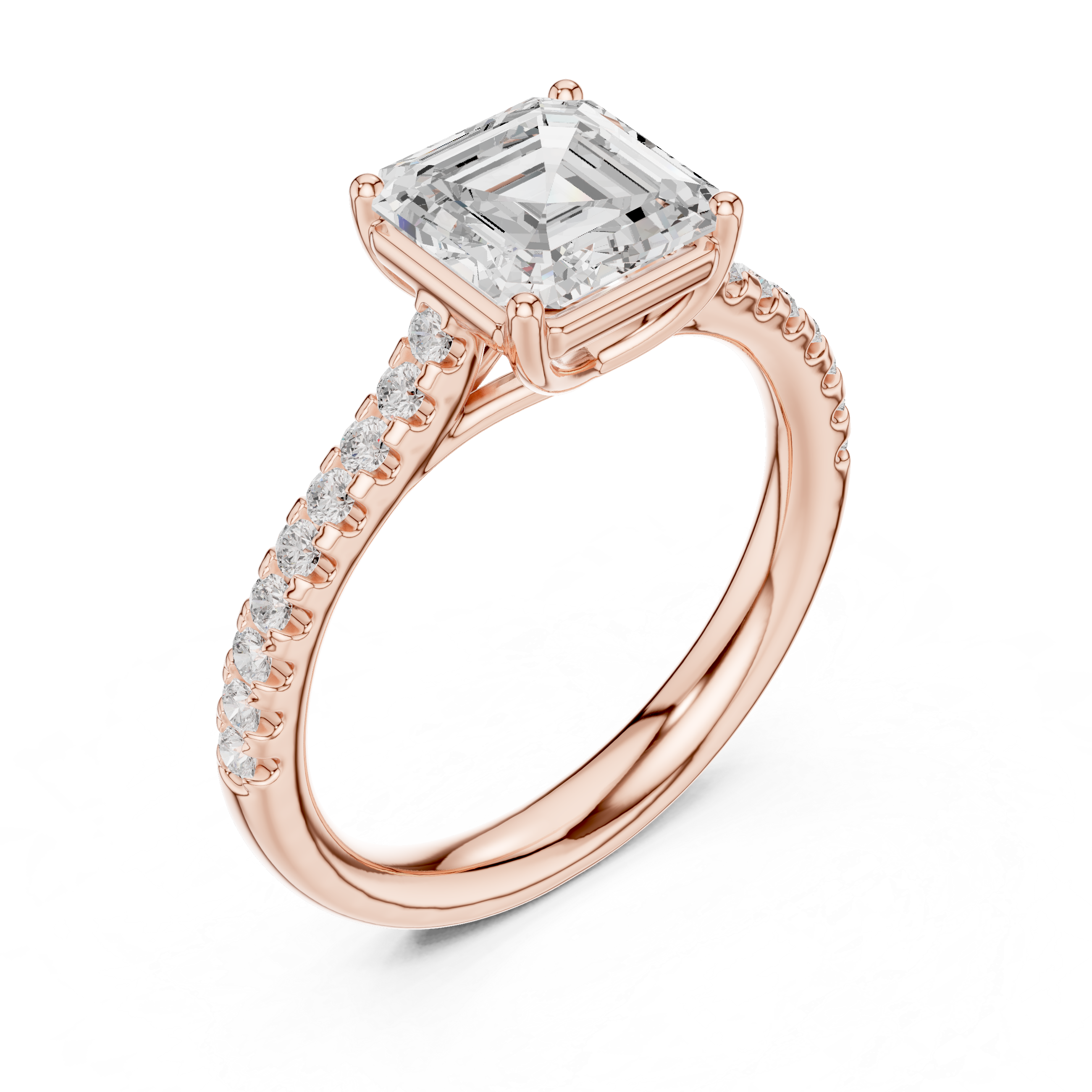 Rania Asscher Cut Halo Lab Grown Diamond Ring