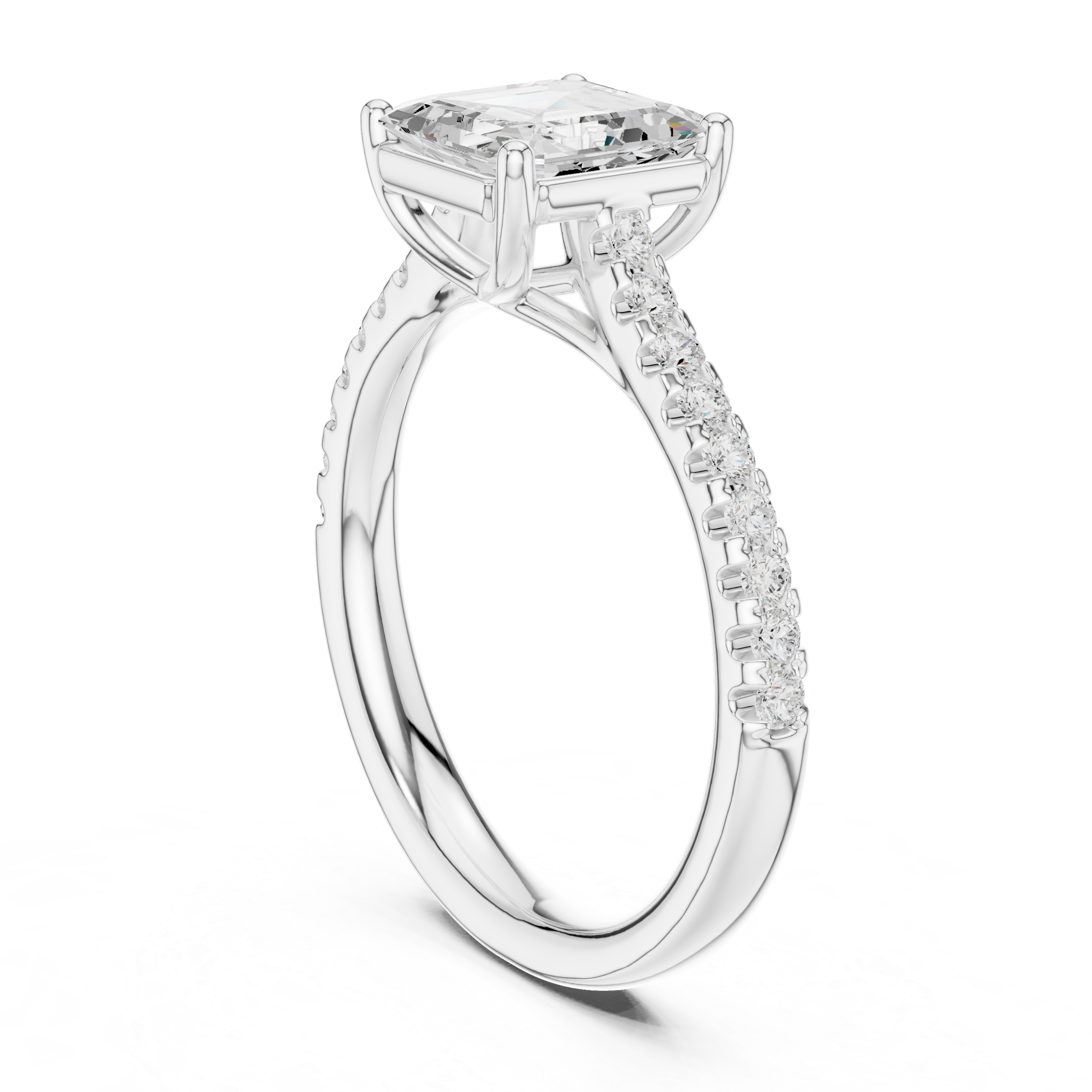 Rania Asscher Cut Halo Lab Grown Diamond Ring