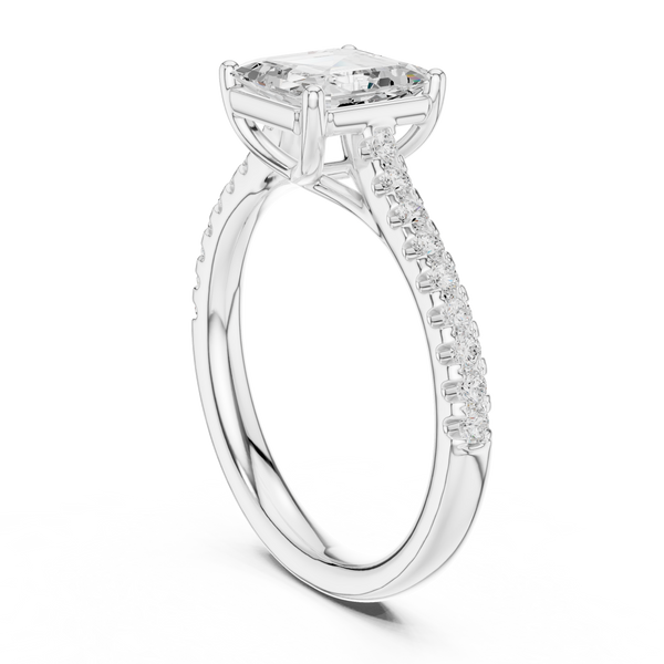 Rania Asscher Cut Halo Lab Grown Diamond Ring