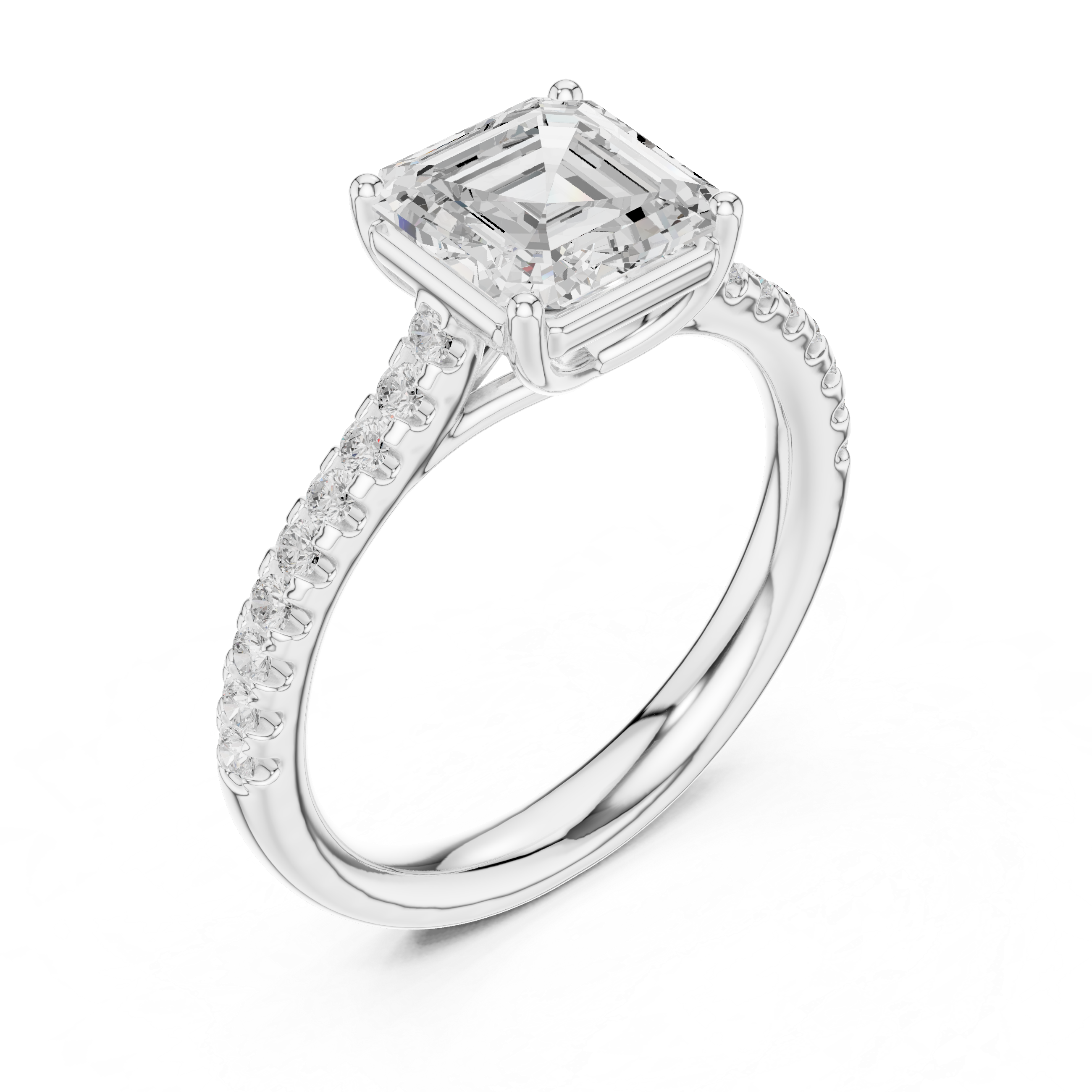 Rania Asscher Cut Halo Lab Grown Diamond Ring