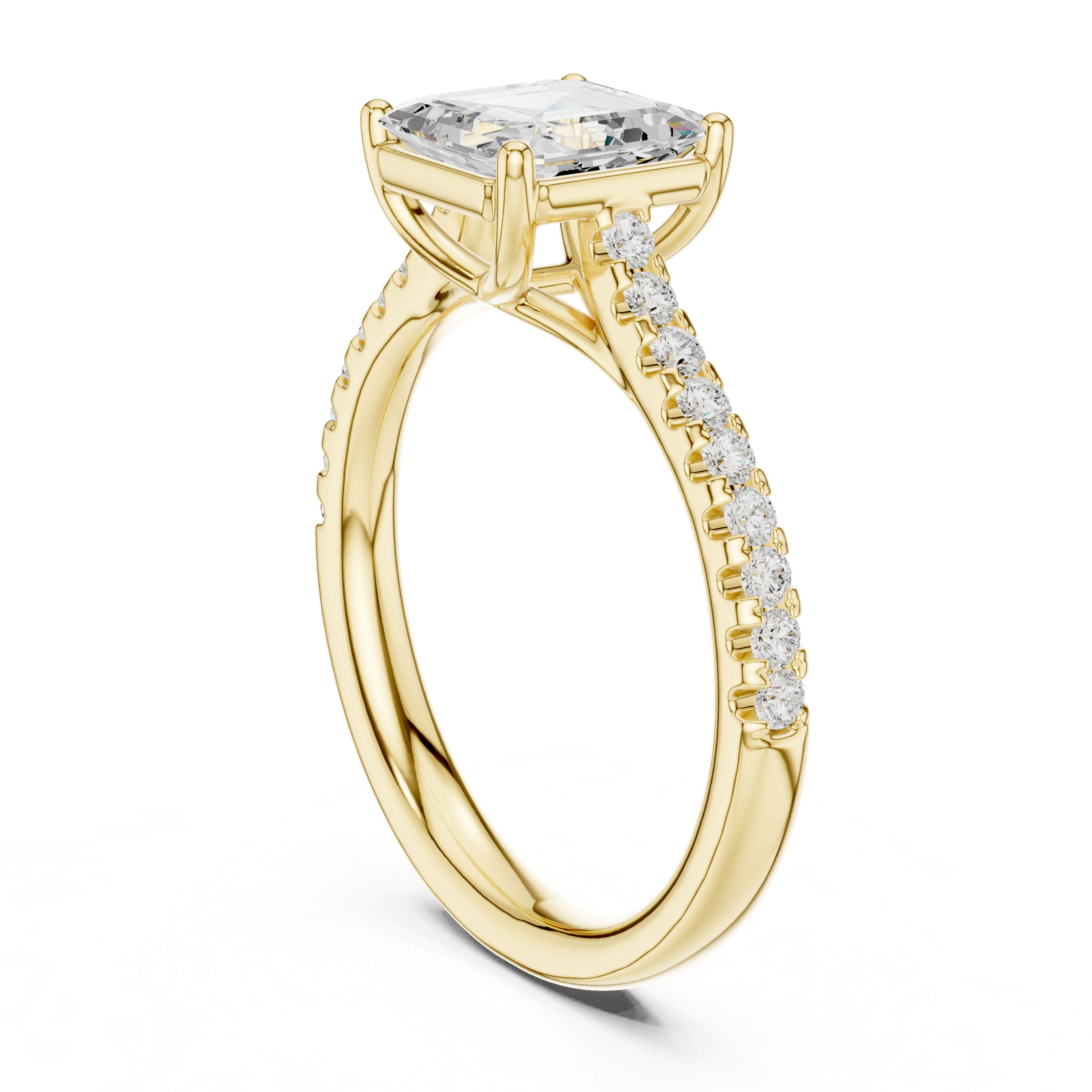 Rania Asscher Cut Halo Lab Grown Diamond Ring