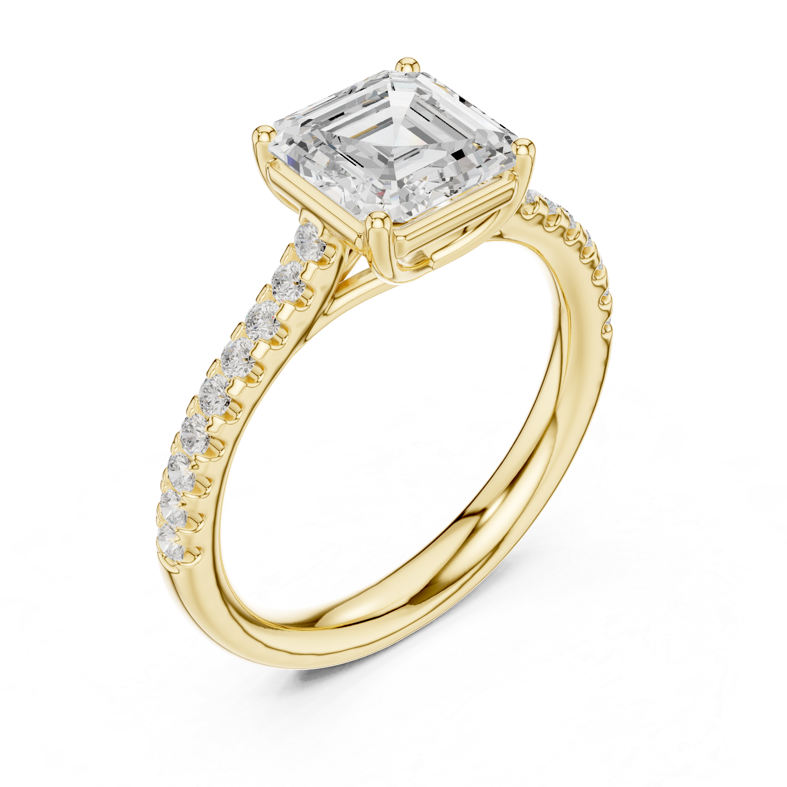 Rania Asscher Cut Halo Lab Grown Diamond Ring
