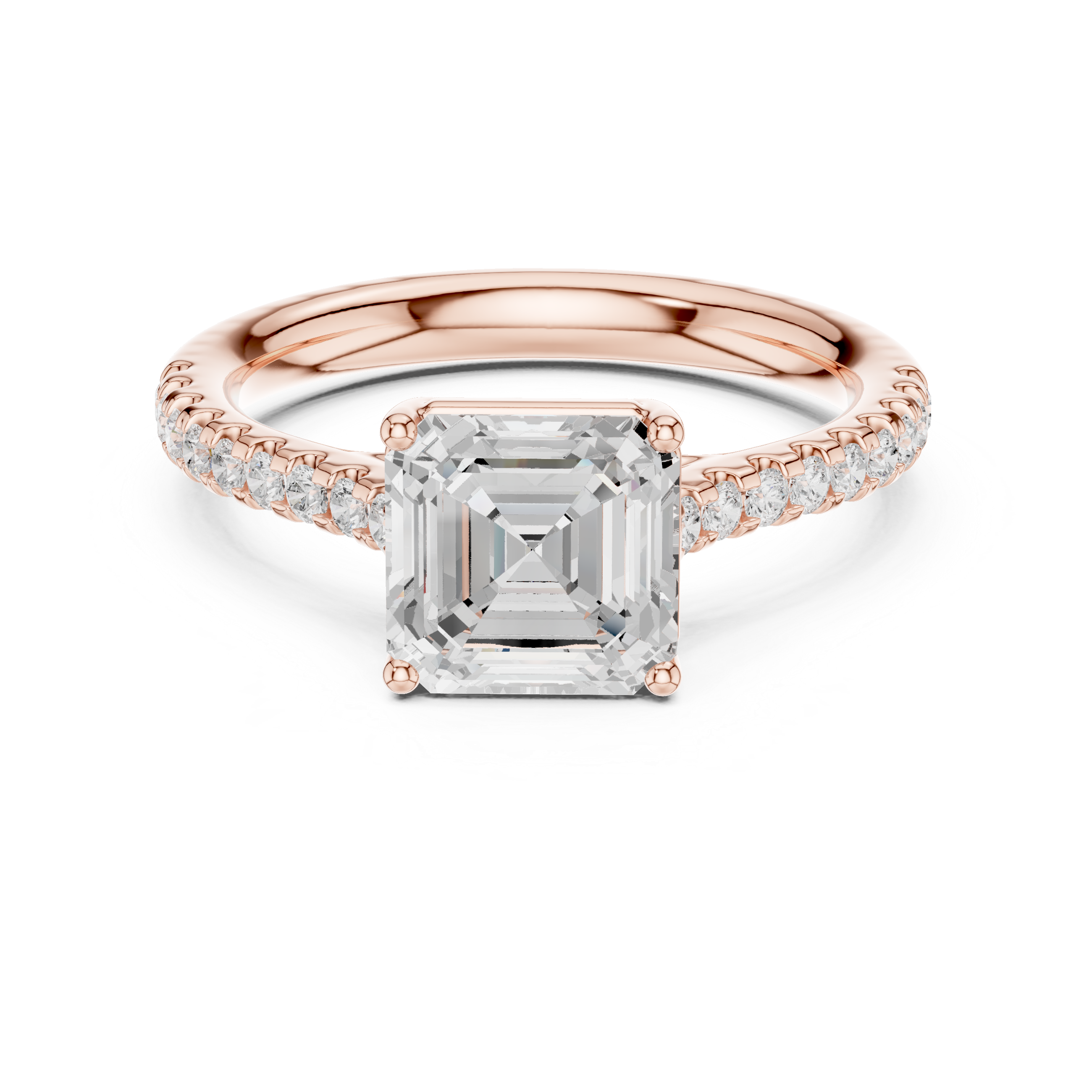 Rania Asscher Cut Halo Lab Grown Diamond Ring