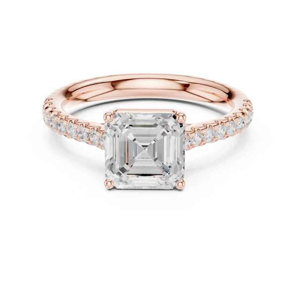 Rania Asscher Cut Halo Lab Grown Diamond Ring