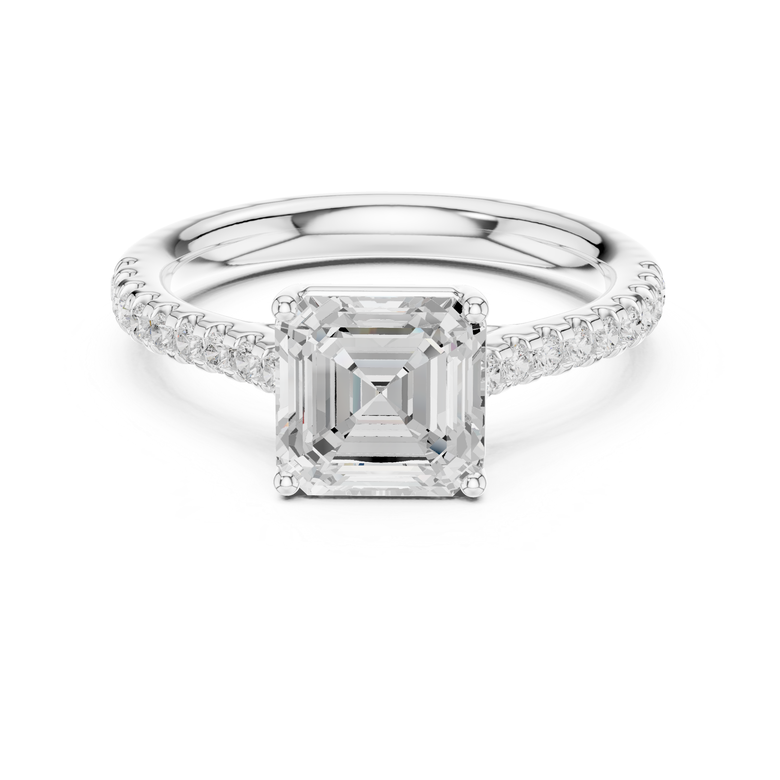 Rania Asscher Cut Halo Lab Grown Diamond Ring