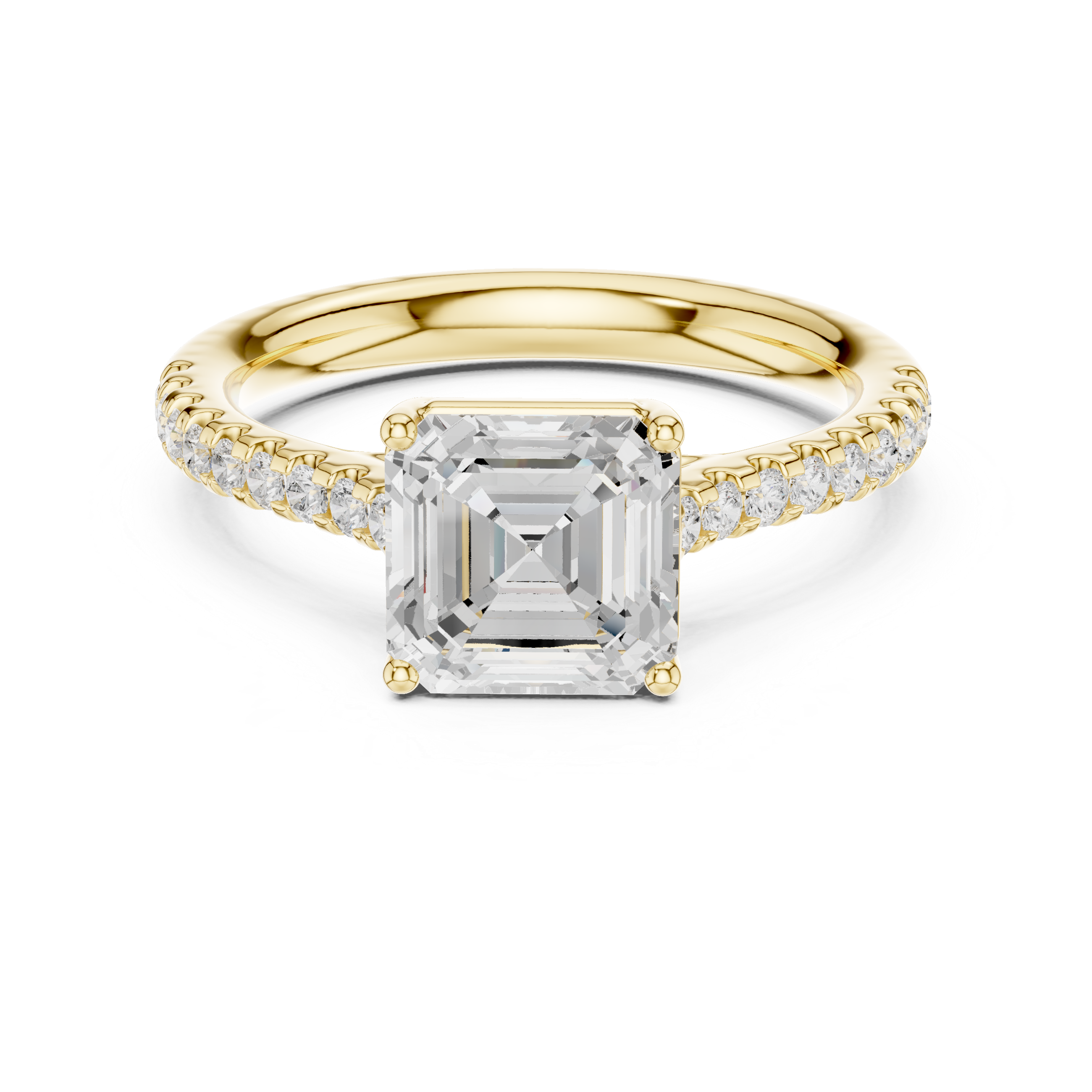 Rania Asscher Cut Halo Lab Grown Diamond Ring