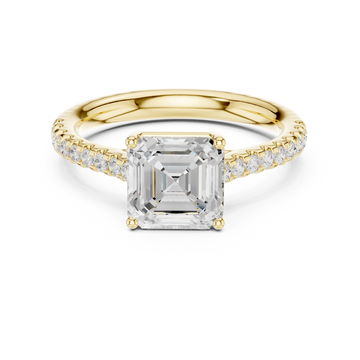 Rania Asscher Cut Halo Lab Grown Diamond Ring
