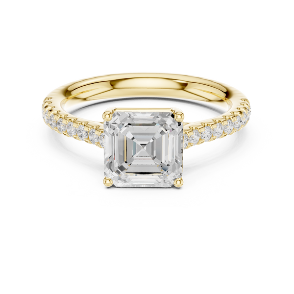 Rania Asscher Cut Halo Lab Grown Diamond Ring