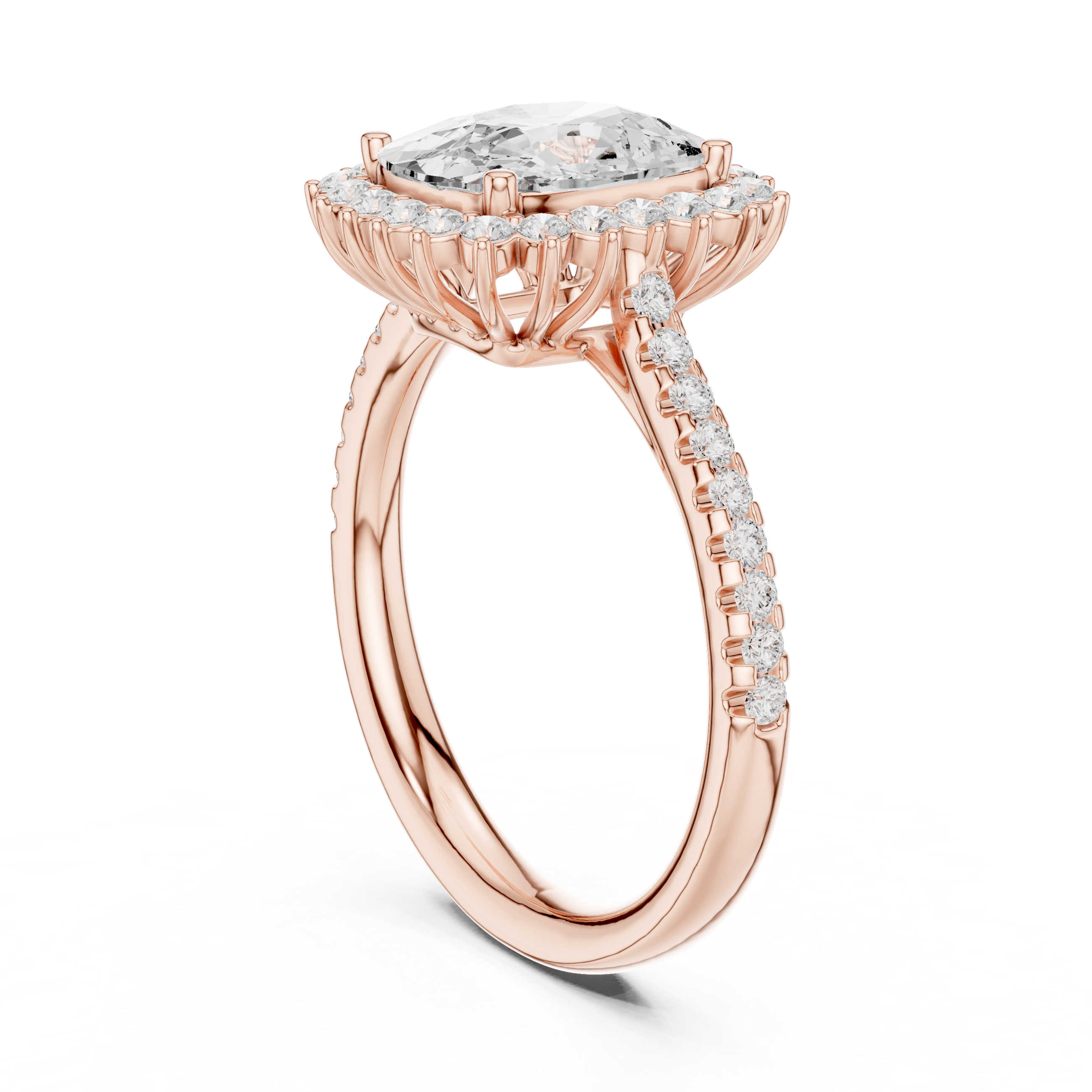Neri Asscher Cut Twisted Band Lab Grown Diamond Ring