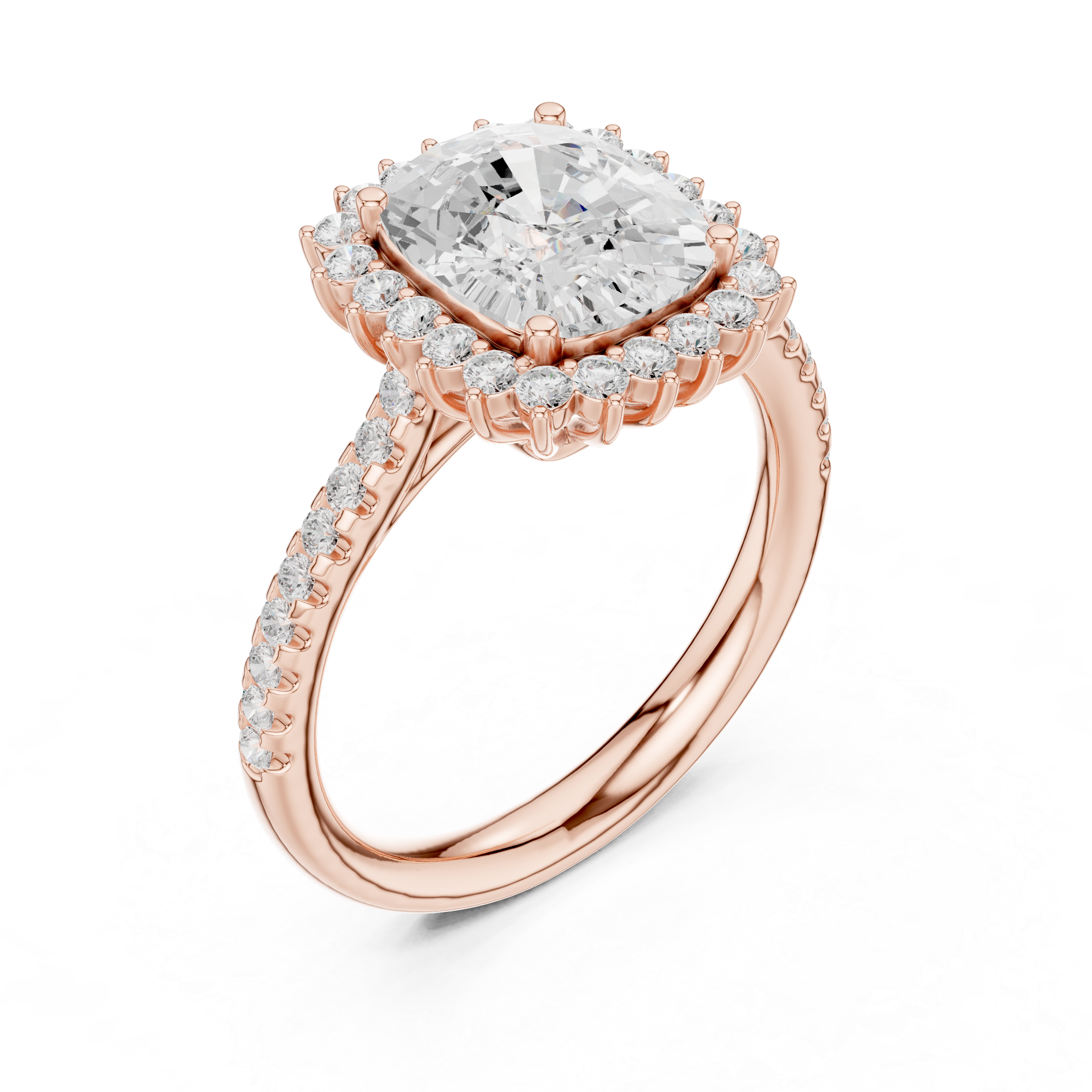 Neri Asscher Cut Twisted Band Lab Grown Diamond Ring