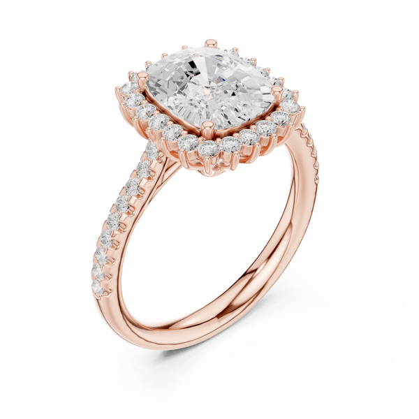 Neri Asscher Cut Twisted Band Lab Grown Diamond Ring