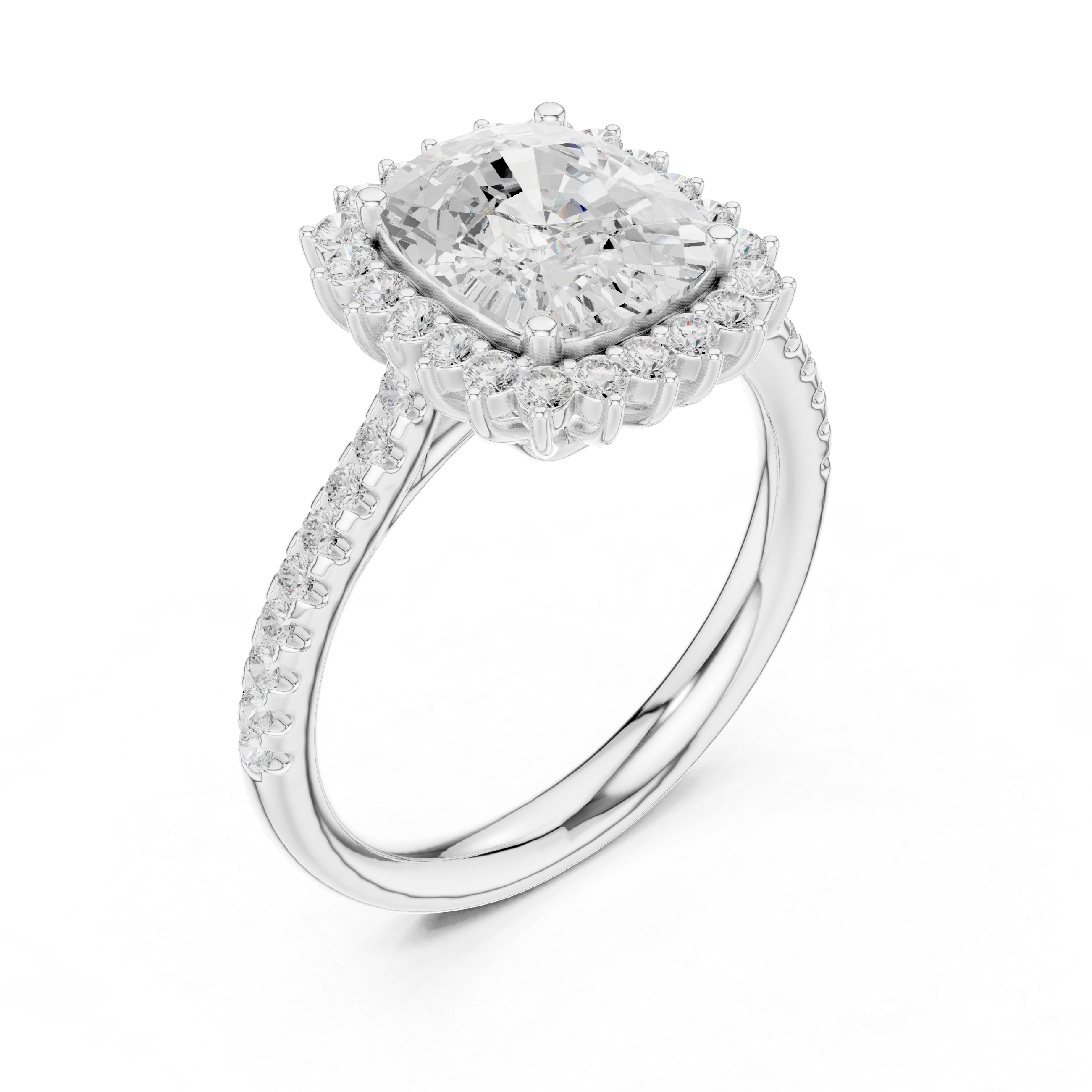 Neri Asscher Cut Twisted Band Lab Grown Diamond Ring