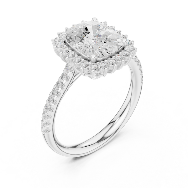 Neri Asscher Cut Twisted Band Lab Grown Diamond Ring