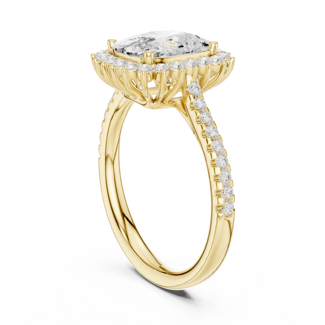Neri Asscher Cut Twisted Band Lab Grown Diamond Ring