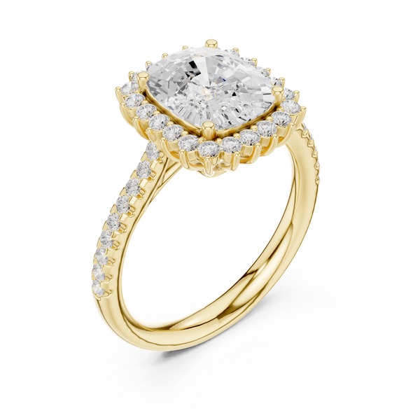 Neri Asscher Cut Twisted Band Lab Grown Diamond Ring
