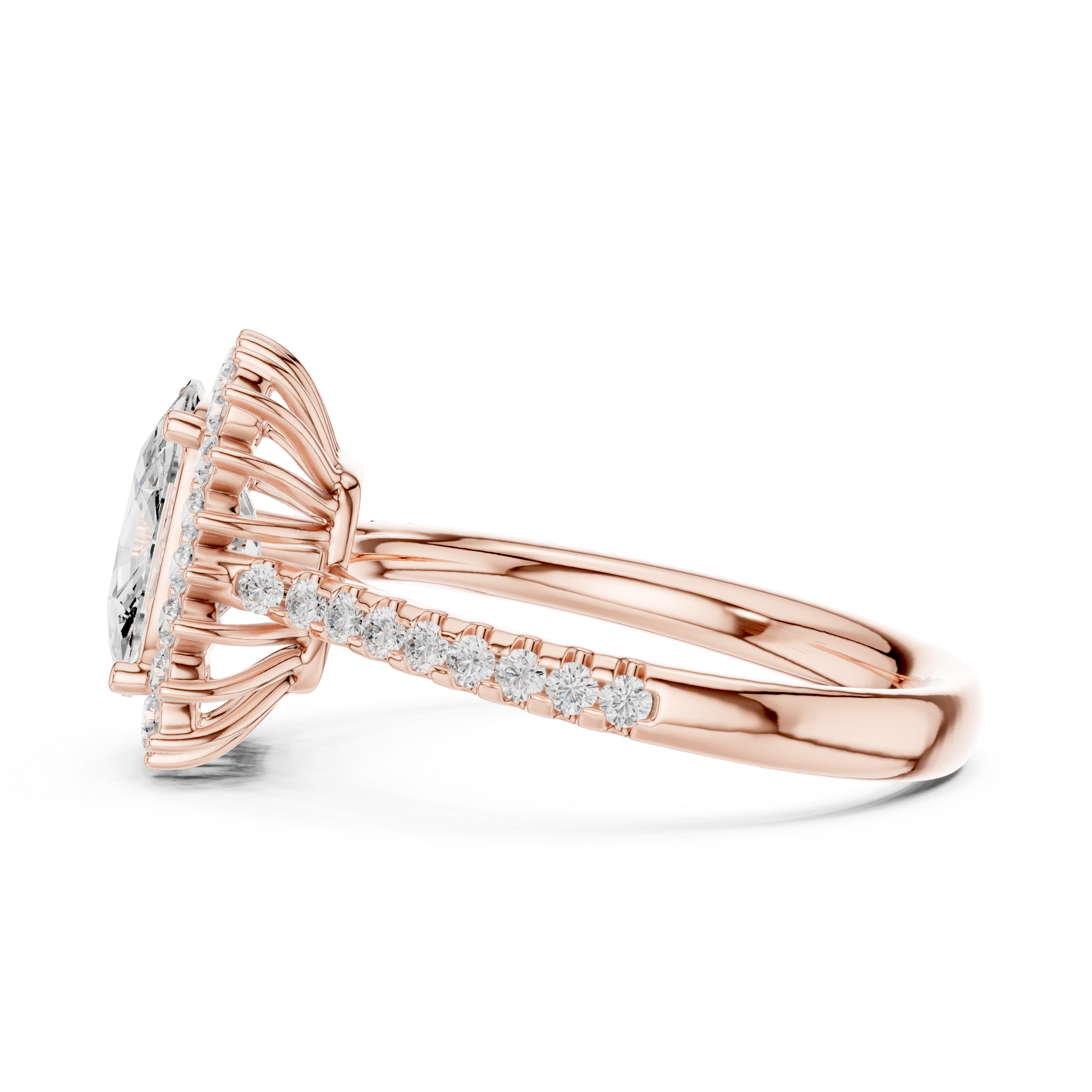Neri Asscher Cut Twisted Band Lab Grown Diamond Ring