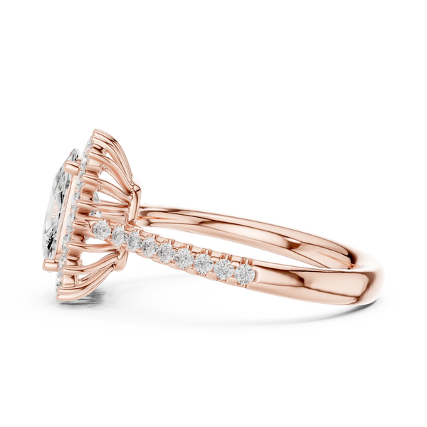 Neri Asscher Cut Twisted Band Lab Grown Diamond Ring