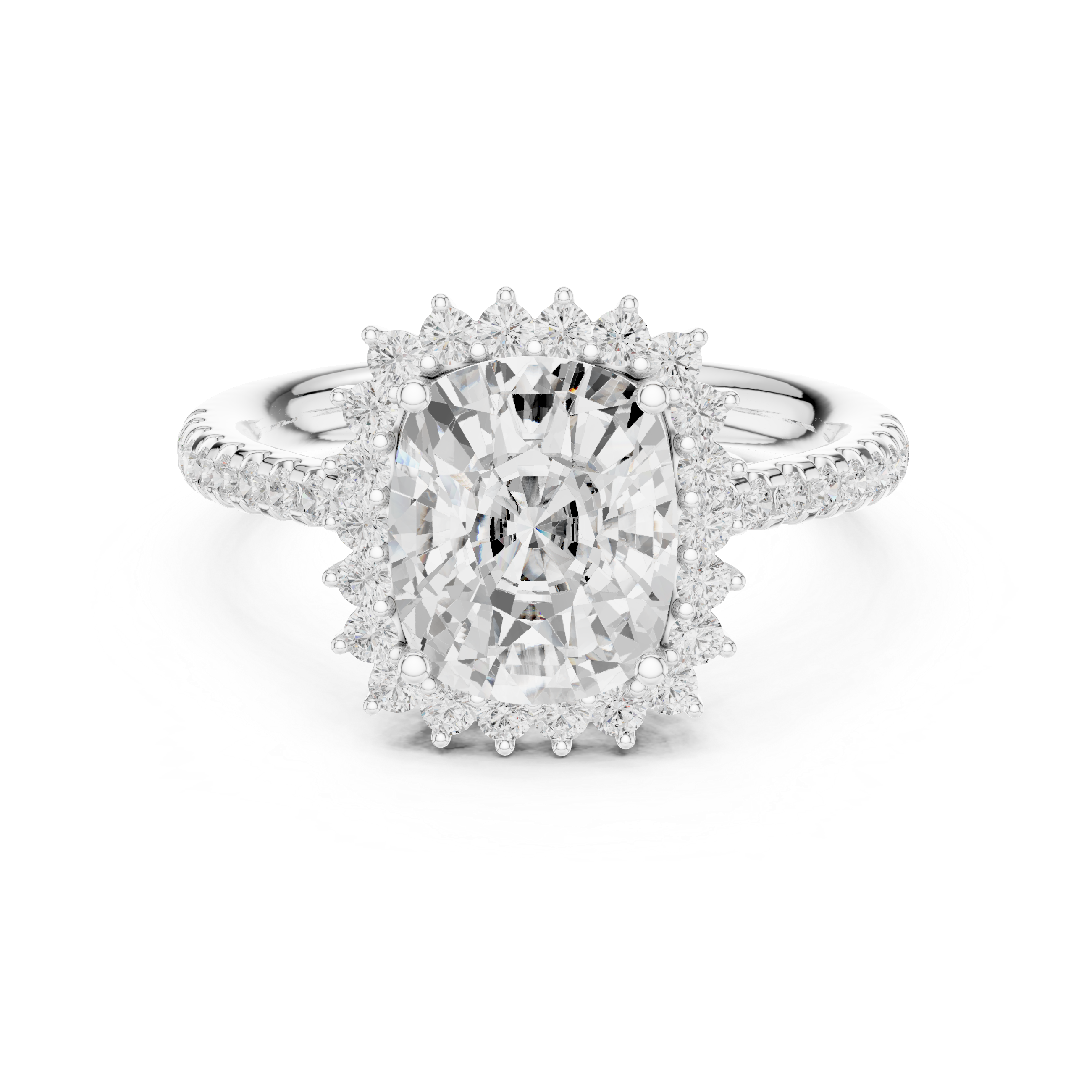Neri Asscher Cut Twisted Band Lab Grown Diamond Ring