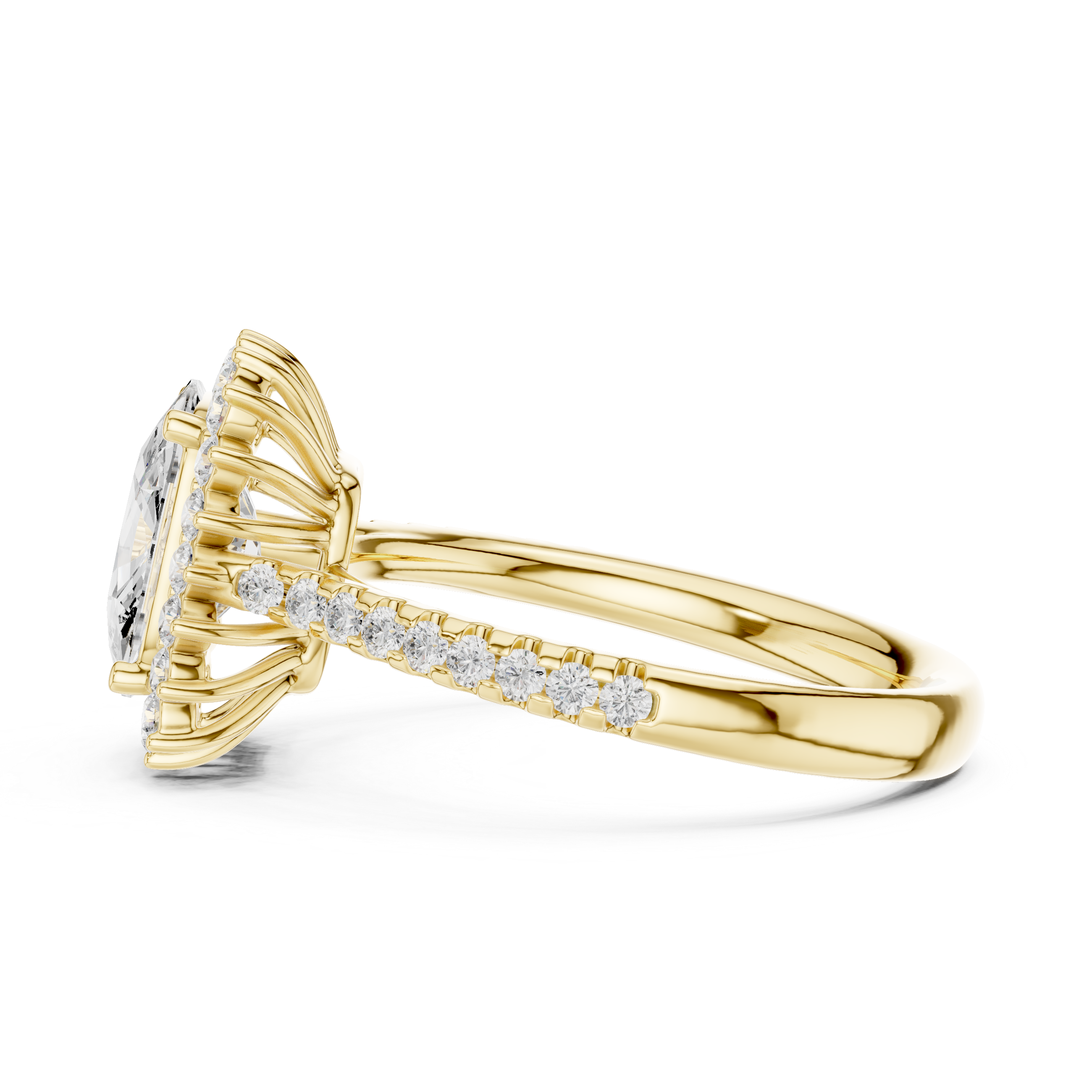 Neri Asscher Cut Twisted Band Lab Grown Diamond Ring