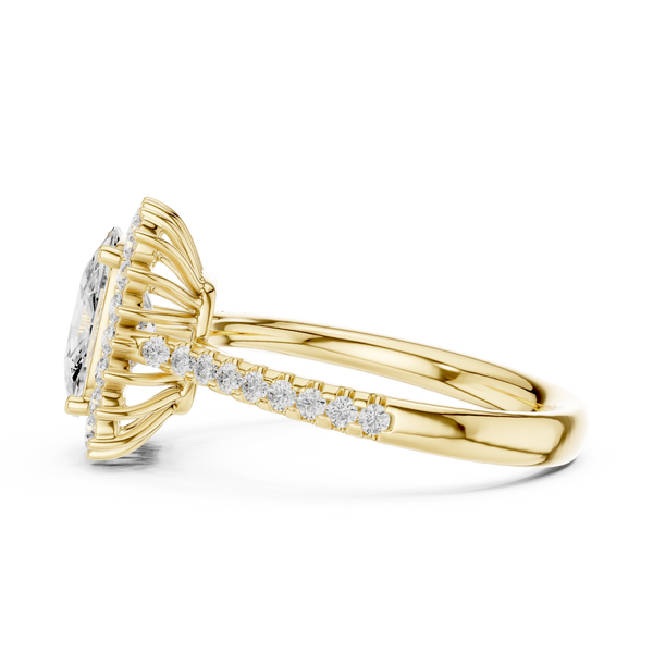 Neri Asscher Cut Twisted Band Lab Grown Diamond Ring