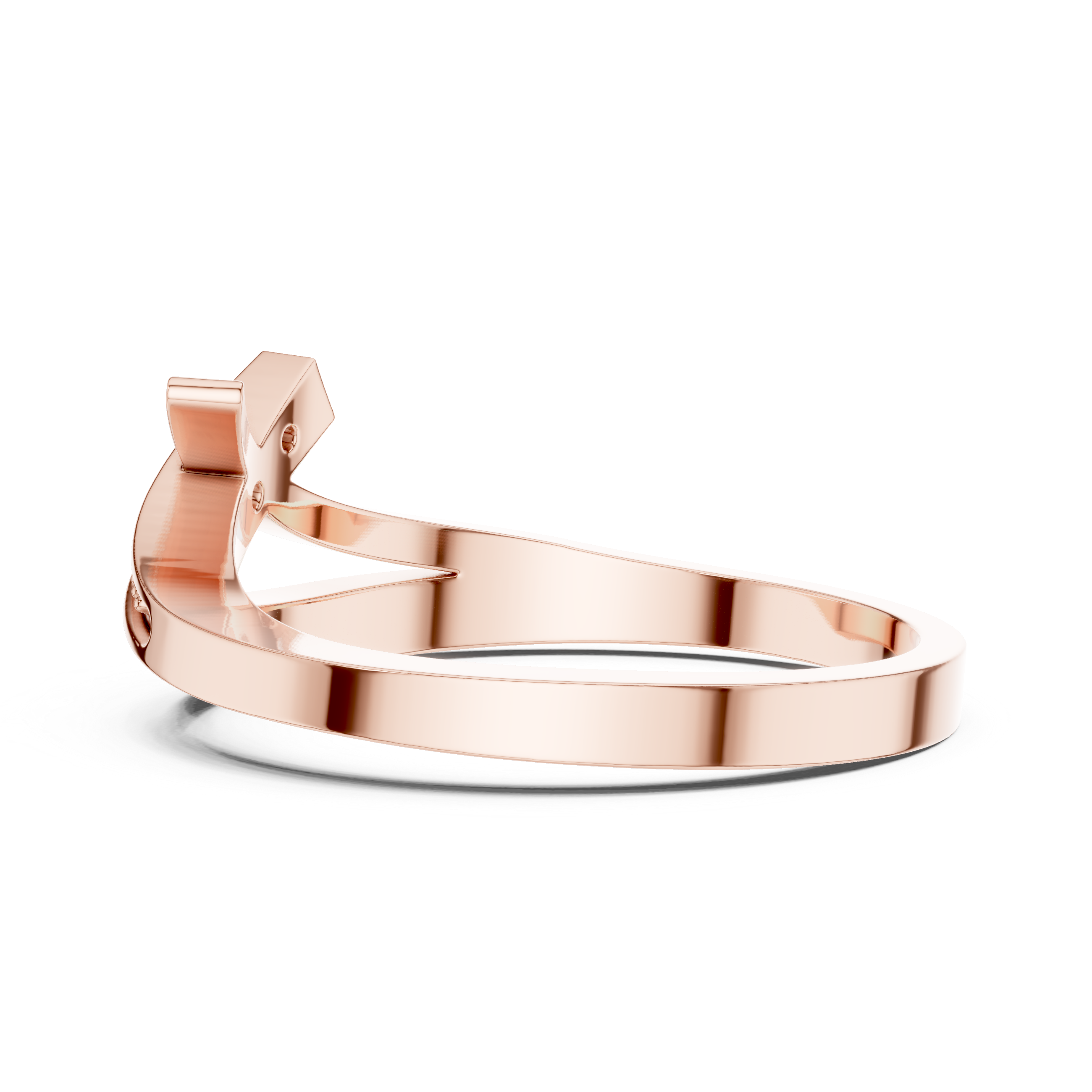 Mae Emerald Cut Twisted Band Lab Grown Diamond Ring