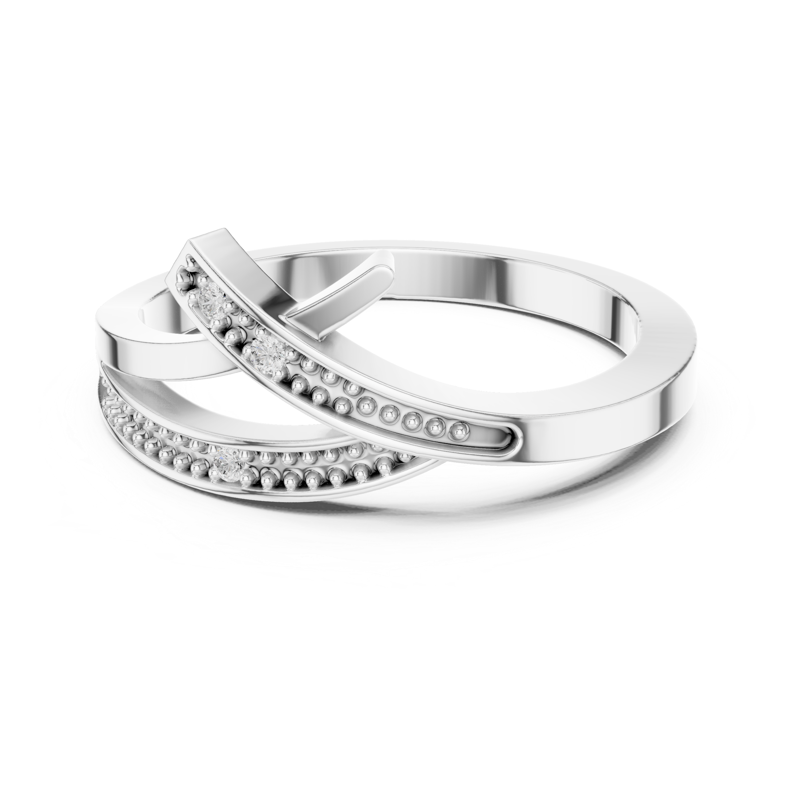 Mae Emerald Cut Twisted Band Lab Grown Diamond Ring