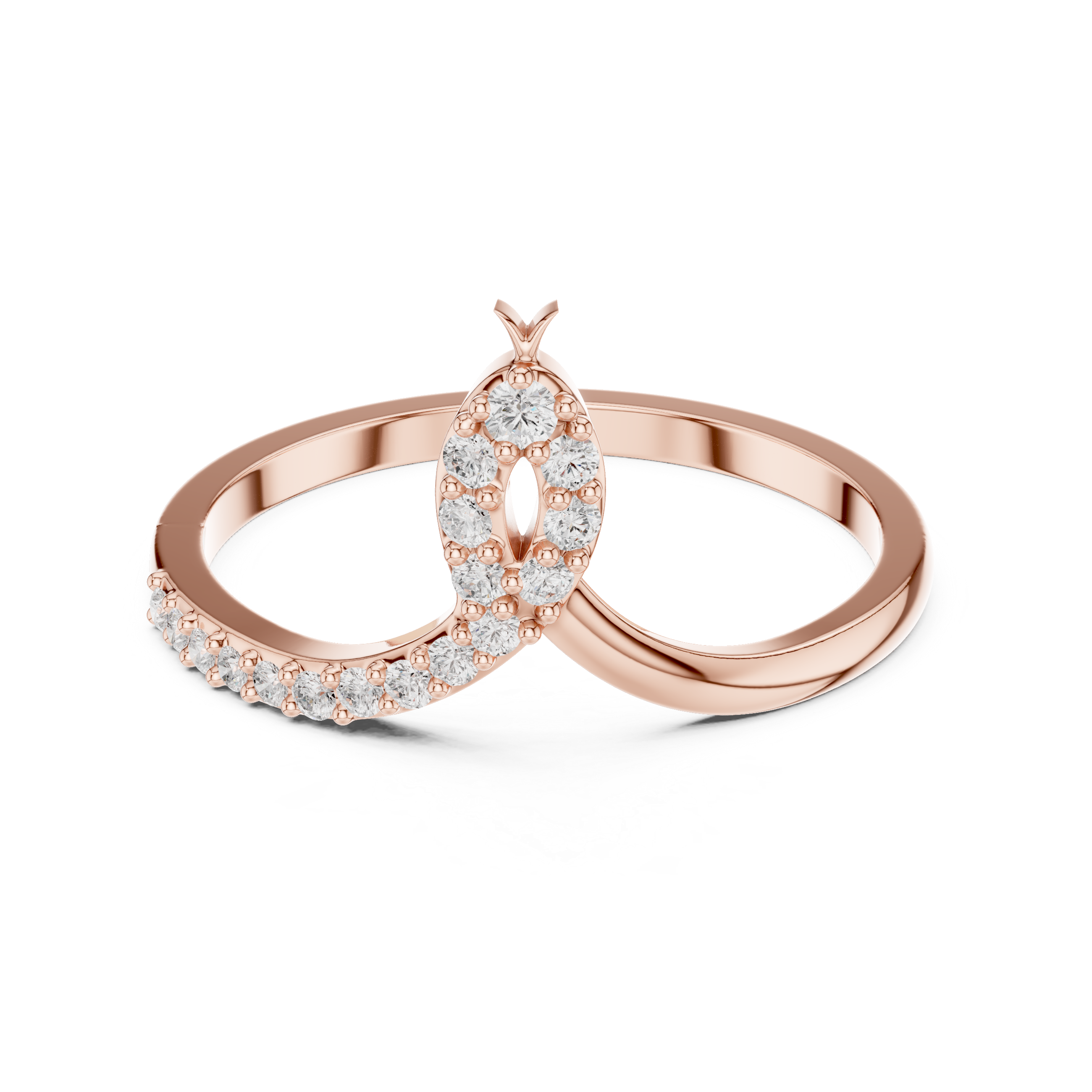 Iris Oval Cut Split Shank Lab Grown Diamond Ring