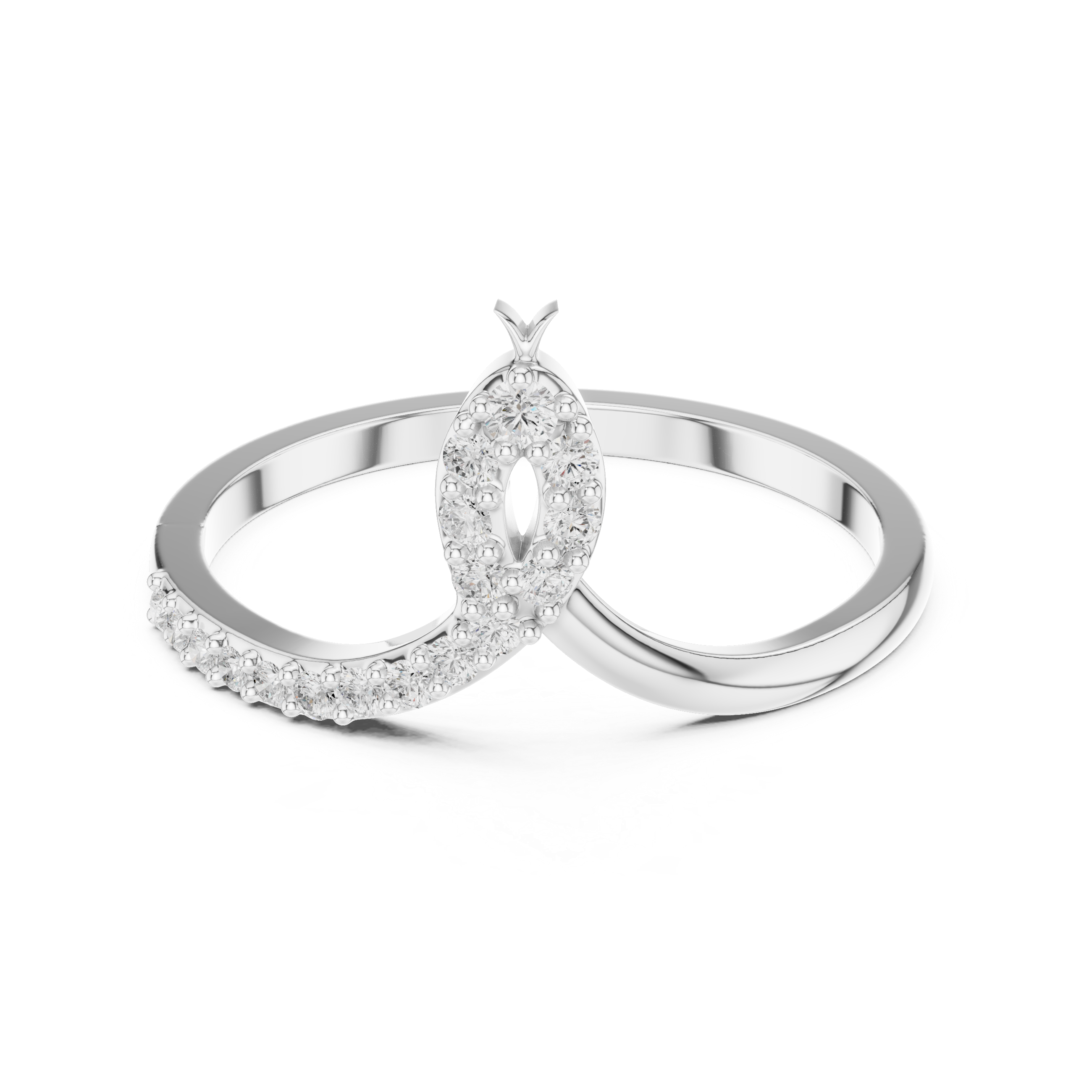 Iris Oval Cut Split Shank Lab Grown Diamond Ring
